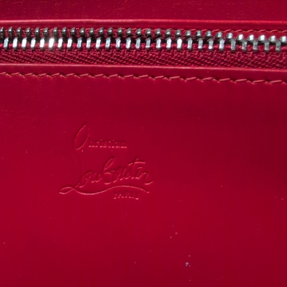 Christian Louboutin Cream Studded Preloved Long Zip Wallet Well Made - Picture 13 of 15